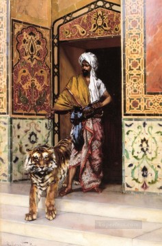 パシャのお気に入りタイガー アラビアの画家ルドルフ・エルンスト Oil Paintings
